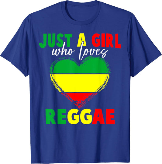 Reggae Fan Just A Girl Who Loves Reggae Lovers Reggae Music T-Shirt - T-Shirt | Royal