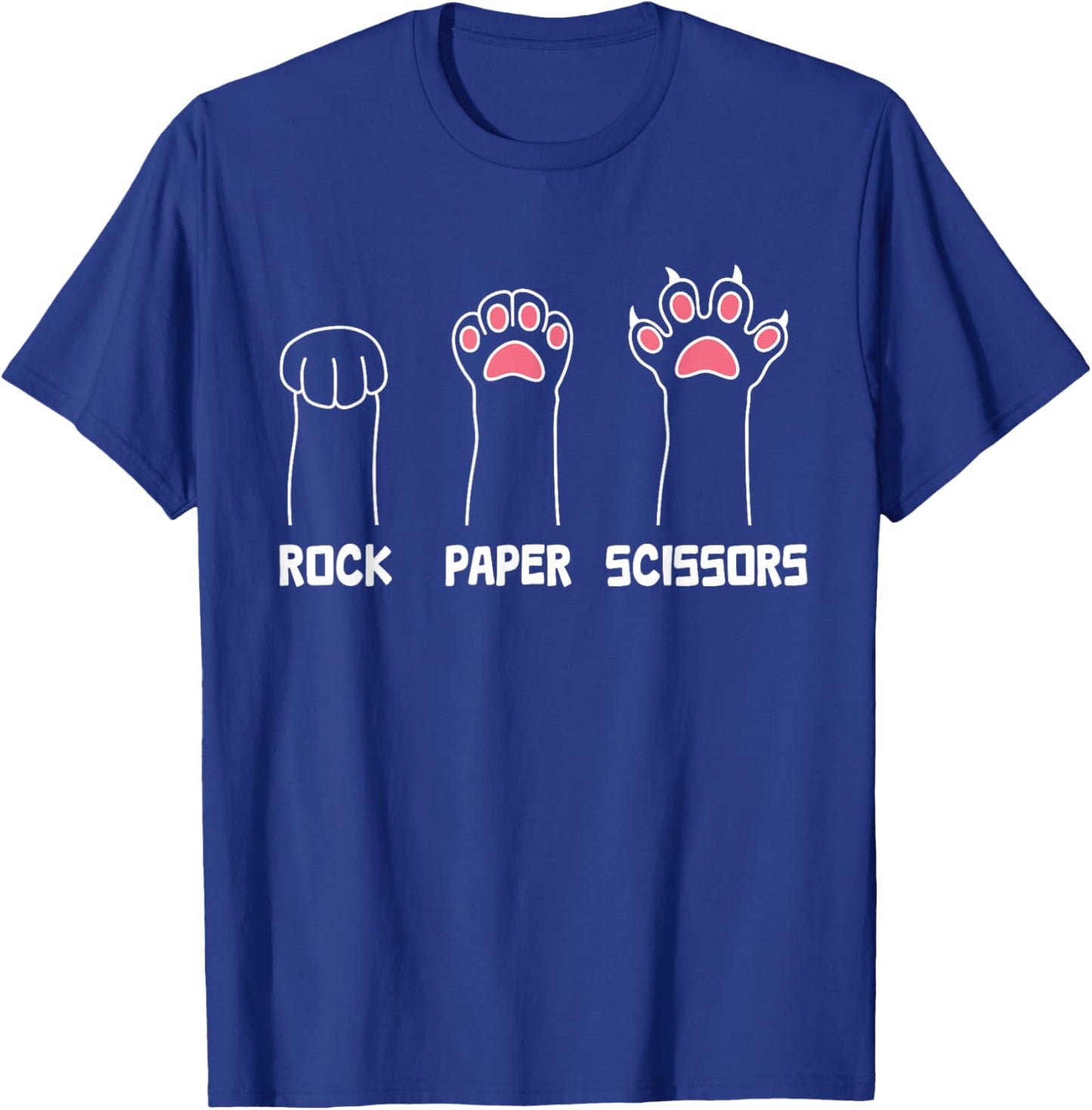 Rock Paper Scissors Cat Paws Cute Cat Funny Cat T-Shirt - T-Shirt | Royal
