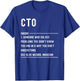 Cto Definition Shirts Funny Job Title T-Shirt - T-Shirt | Royal