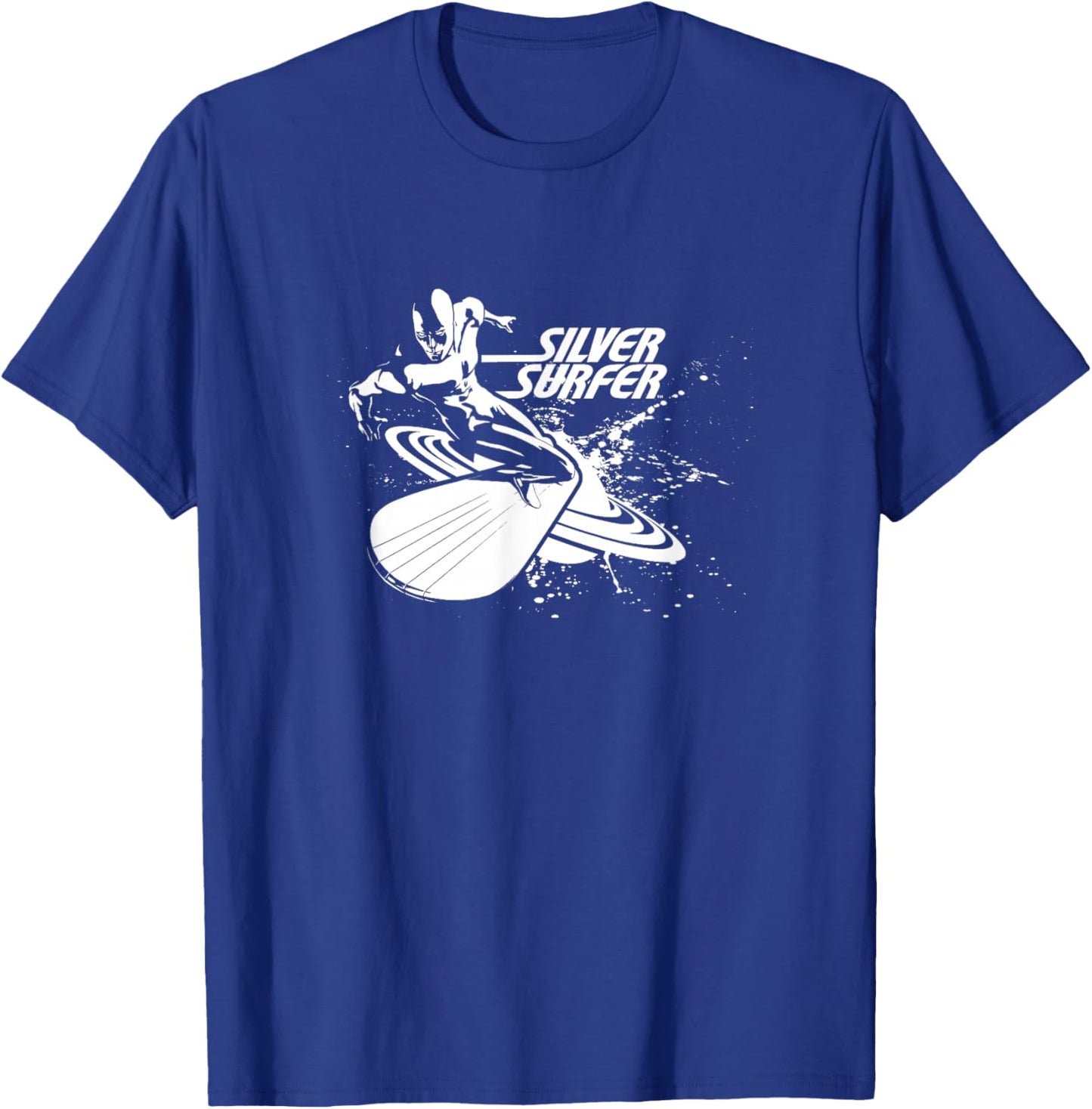 Marvel Comics Retro Classic Silver Surfer Space Paint Splash T-Shirt - T-Shirt | Royal