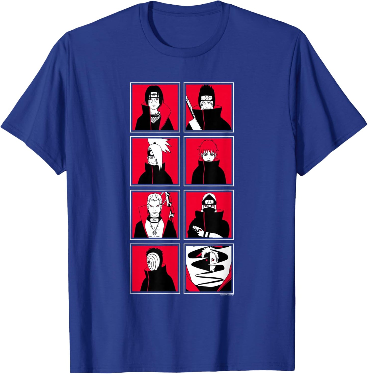 Naruto Shippuden Akatsuki Character Frames Pop Art Anime T-Shirt - T-Shirt | Royal