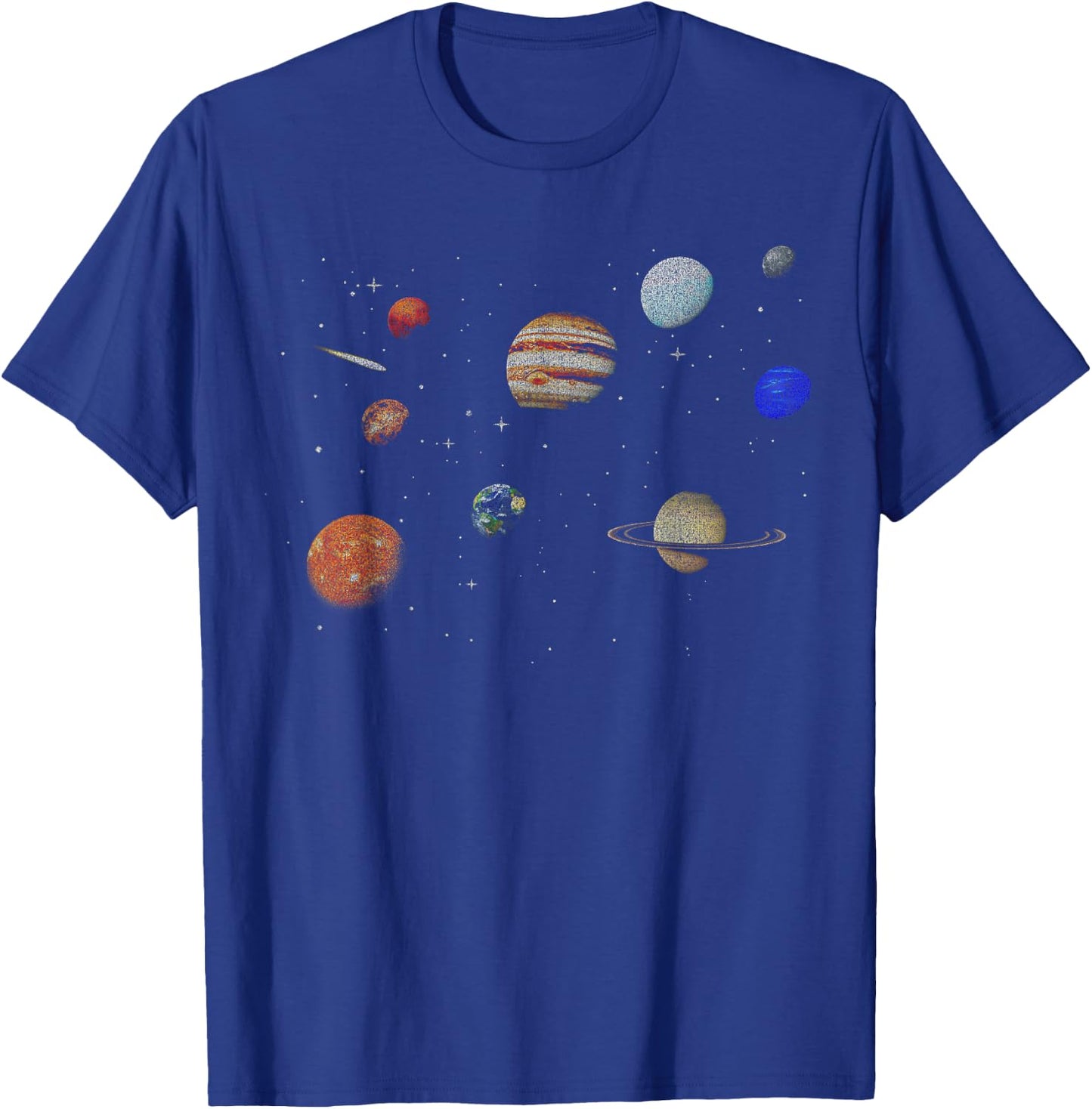 Celestial Planets In Open Space Graphic T-Shirt - T-Shirt | Royal