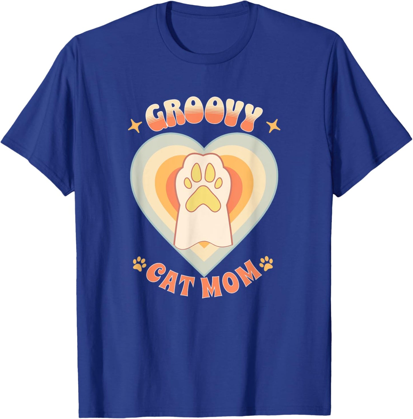 Groovy Cat Mom Men Women T-Shirt - T-Shirt | Royal
