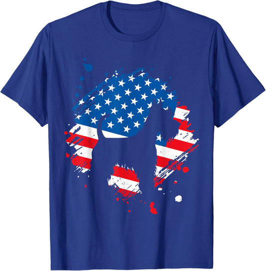 Schnauzer American Flag T-Shirt - T-Shirt | Royal