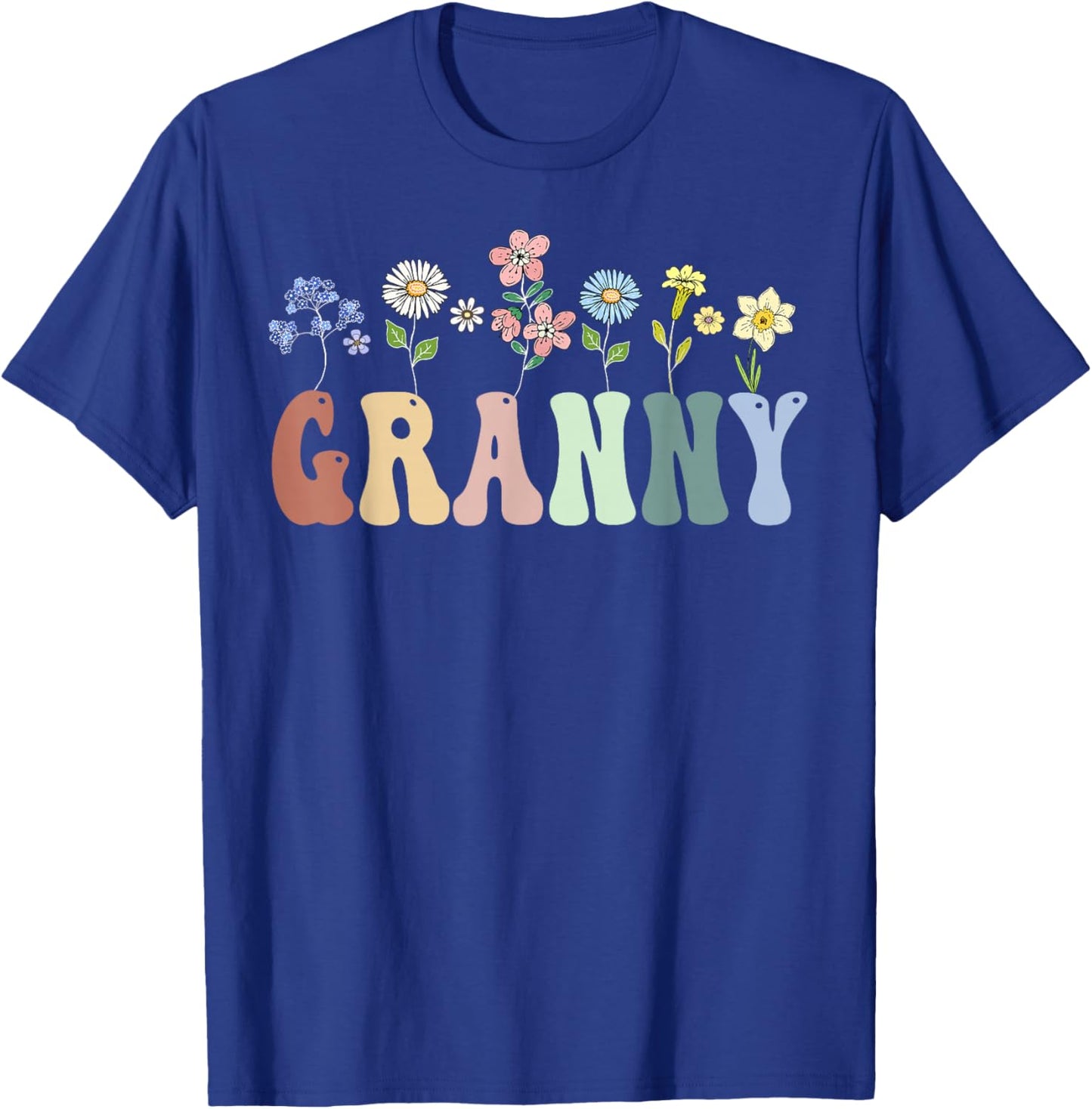 Granny Gifts Women Wildflower Floral Design Granny T-Shirt - T-Shirt | Royal