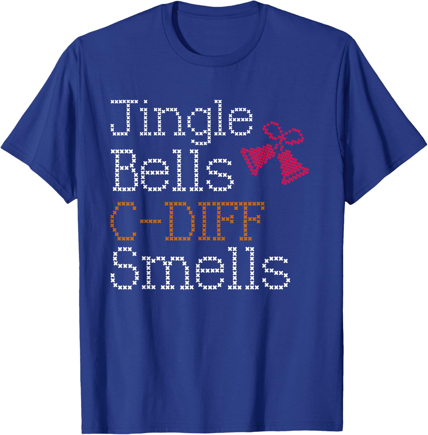 Funny Christmas Nurse T Shirt Jingle Bells C Diff Smells T-Shirt - T-Shirt | Royal