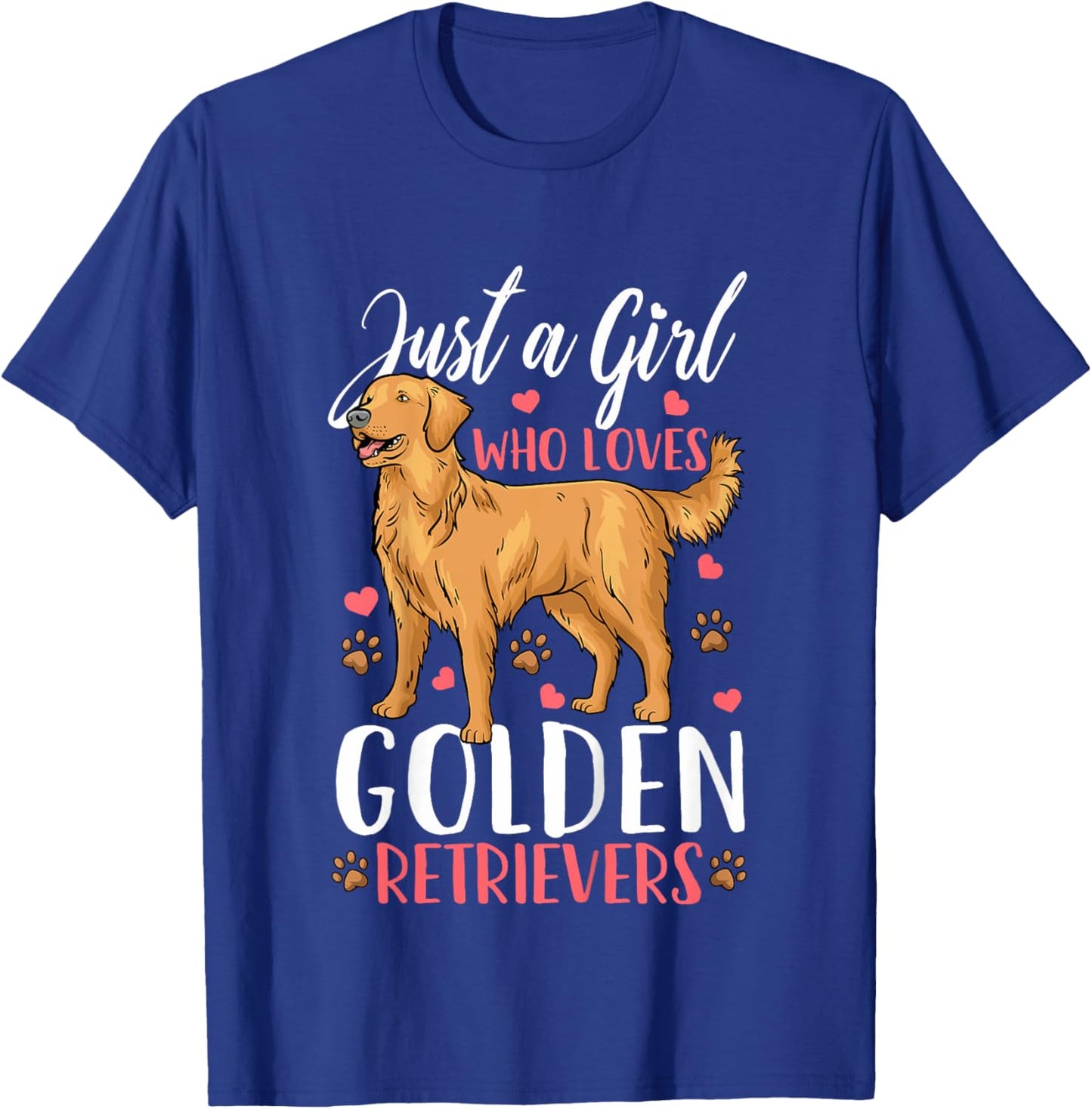 Kids Golden Retriever Just A Girl Who Loves Golden Retrievers T-Shirt - T-Shirt | Royal