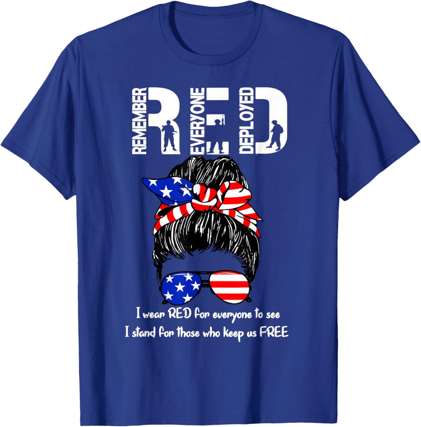 On Friday We Wear Red Military Support Troops T-Shirt - T-Shirt | Royal