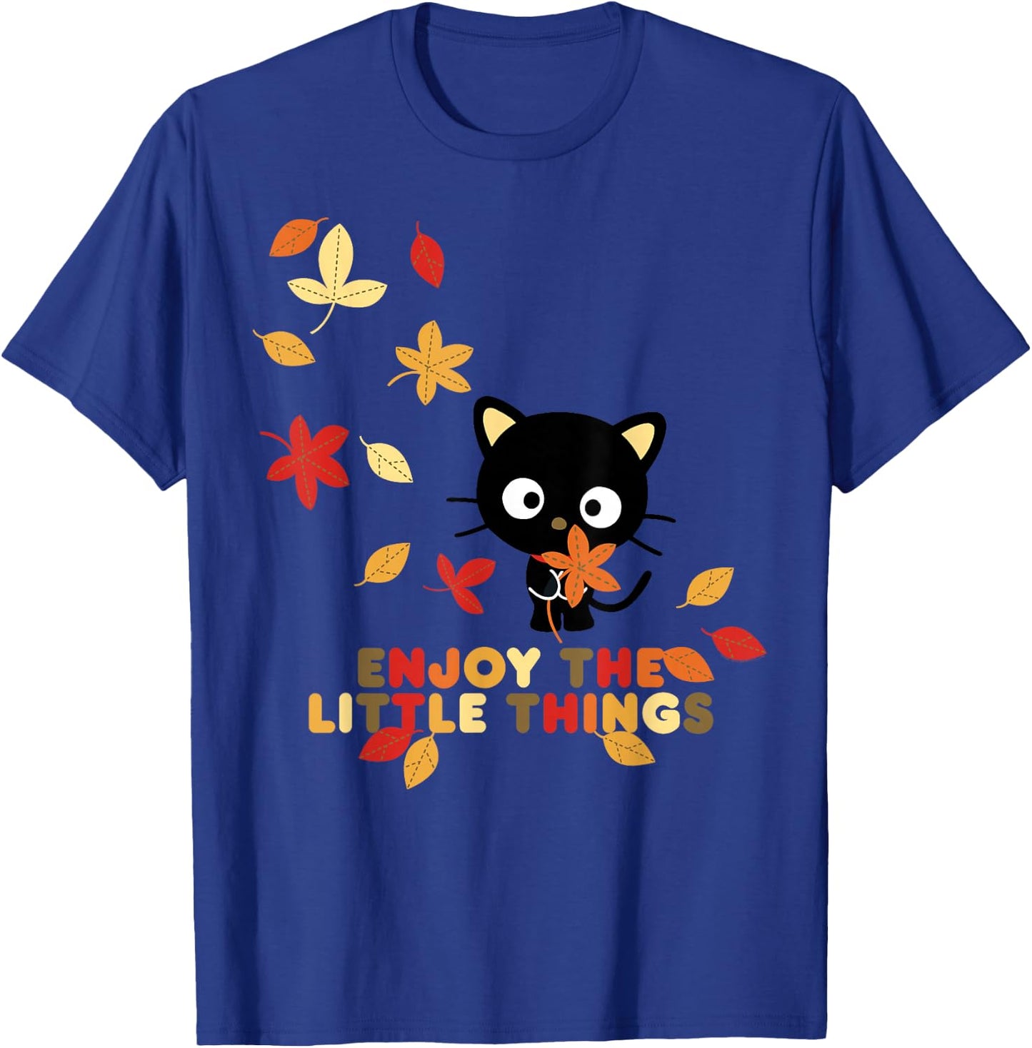 Chococat Enjoy The Little Things Fall Leaves T-Shirt - T-Shirt | Royal