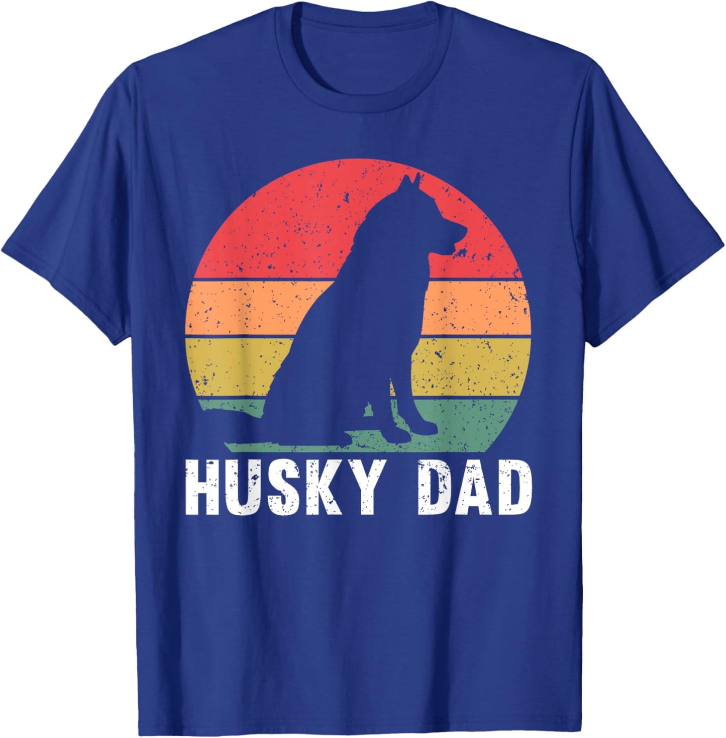 Husky Dad Art For Father Men Husky Lover Siberian Husky Dog T-Shirt - T-Shirt | Royal