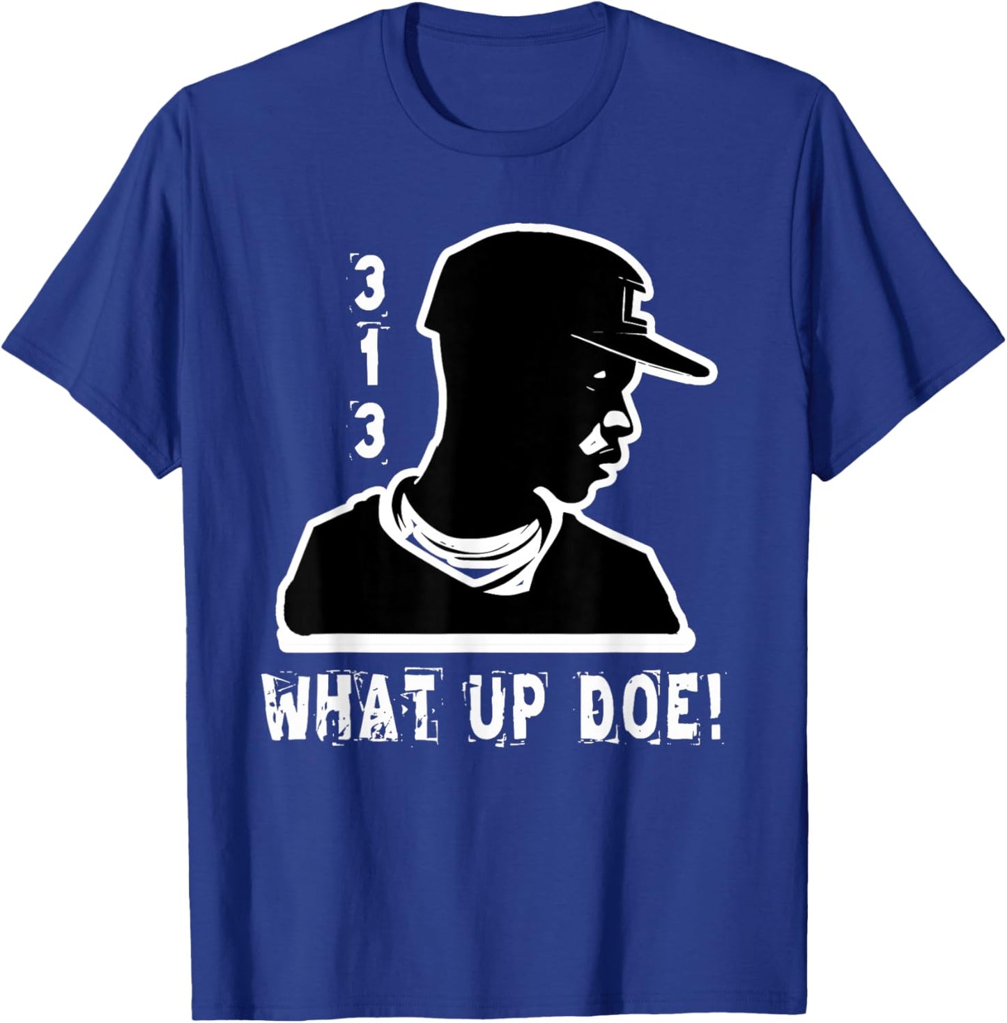 313 Detroit What Up Doe African American Man T-Shirt - T-Shirt | Royal