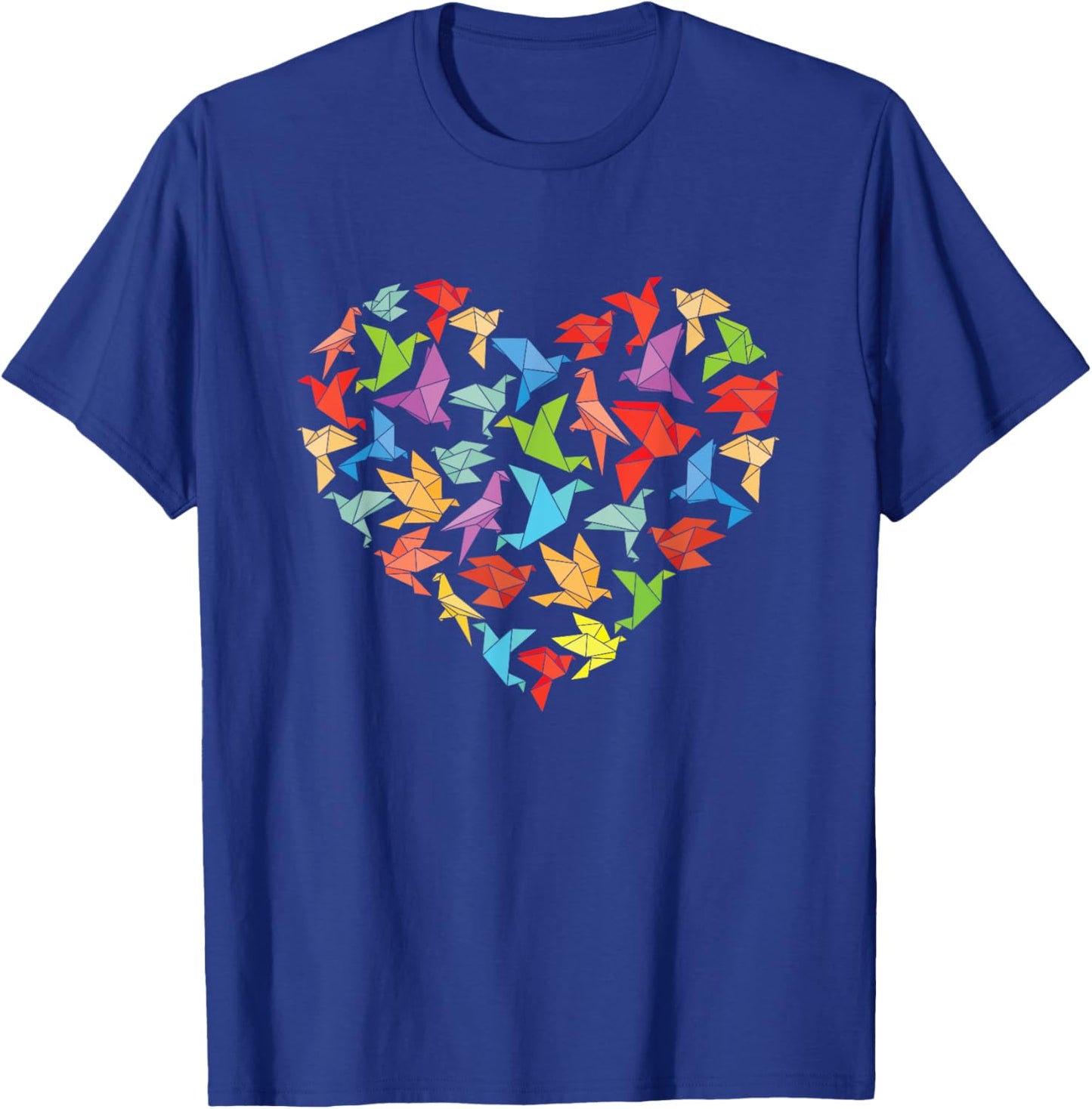 Paper Heart Origami - Birds Paper Folding Japanese Culture T-Shirt - T-Shirt | Royal