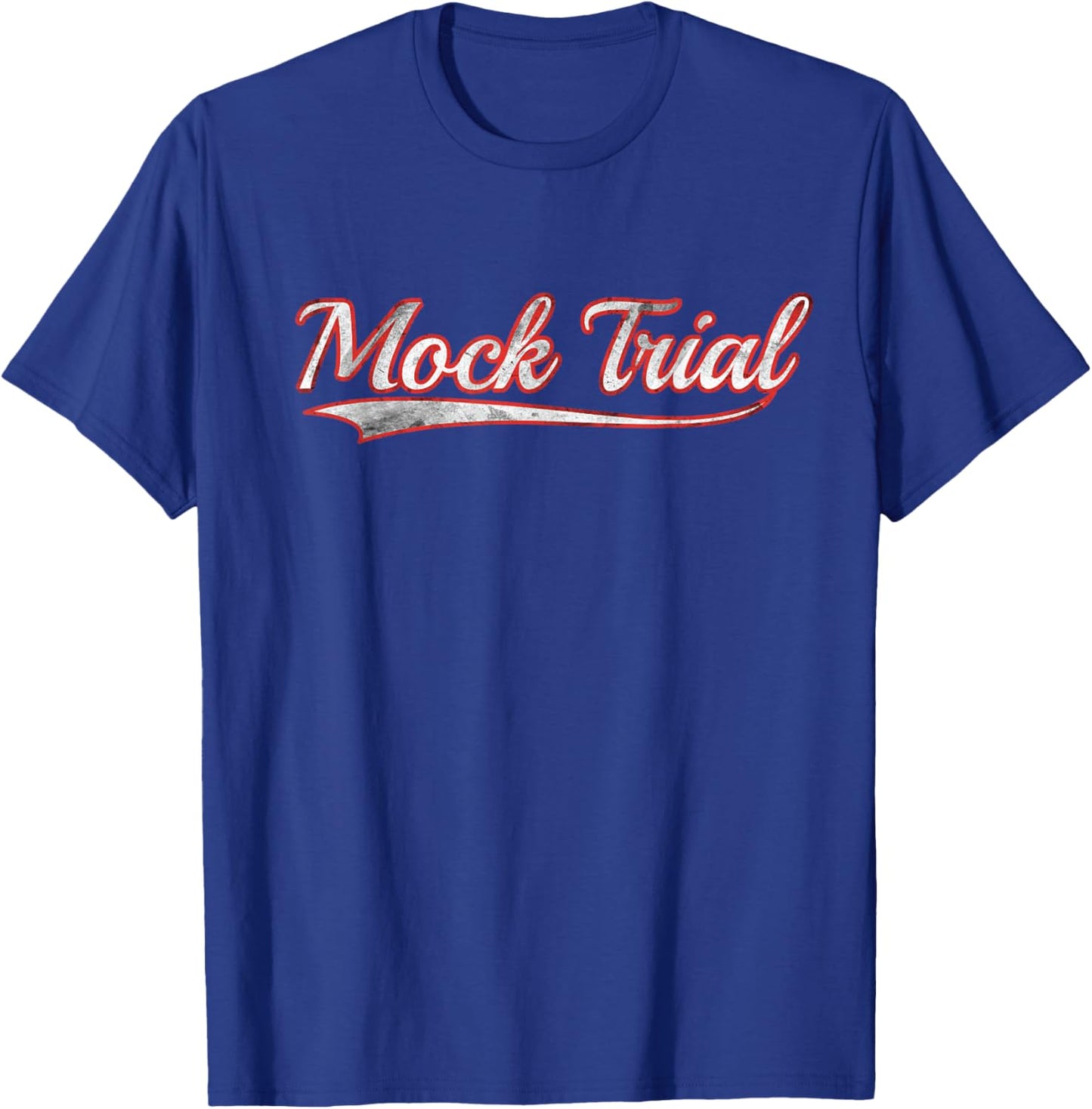 Mock Trial Vintage Varsity Distressed Throwback Style T-Shirt - T-Shirt | Royal