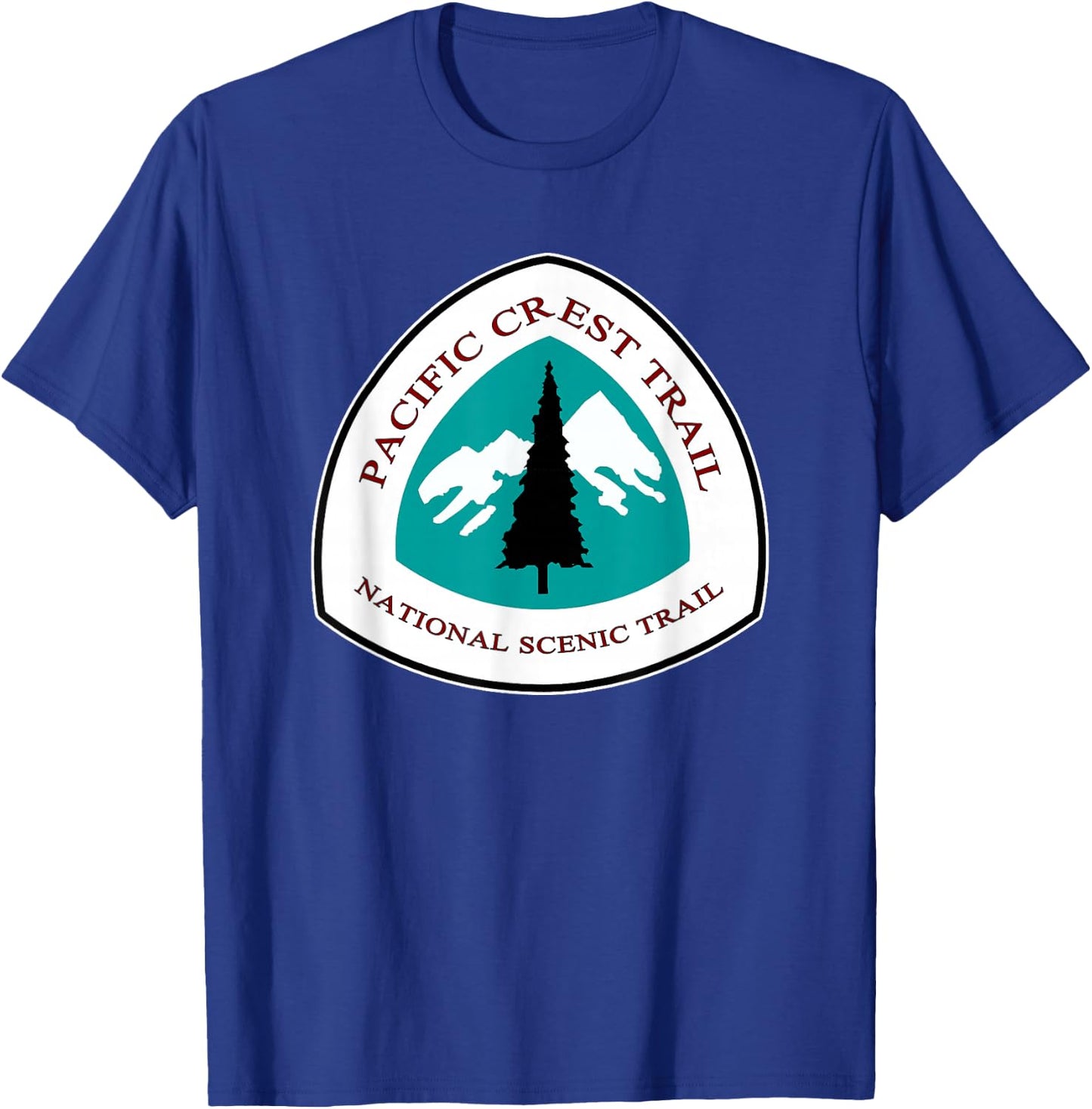 RangerTees Pacific Crest Trail Marker -Adults Black Short Sleeve Classic Fit Cotton Blend Small T-Shirt - T-Shirt | Royal