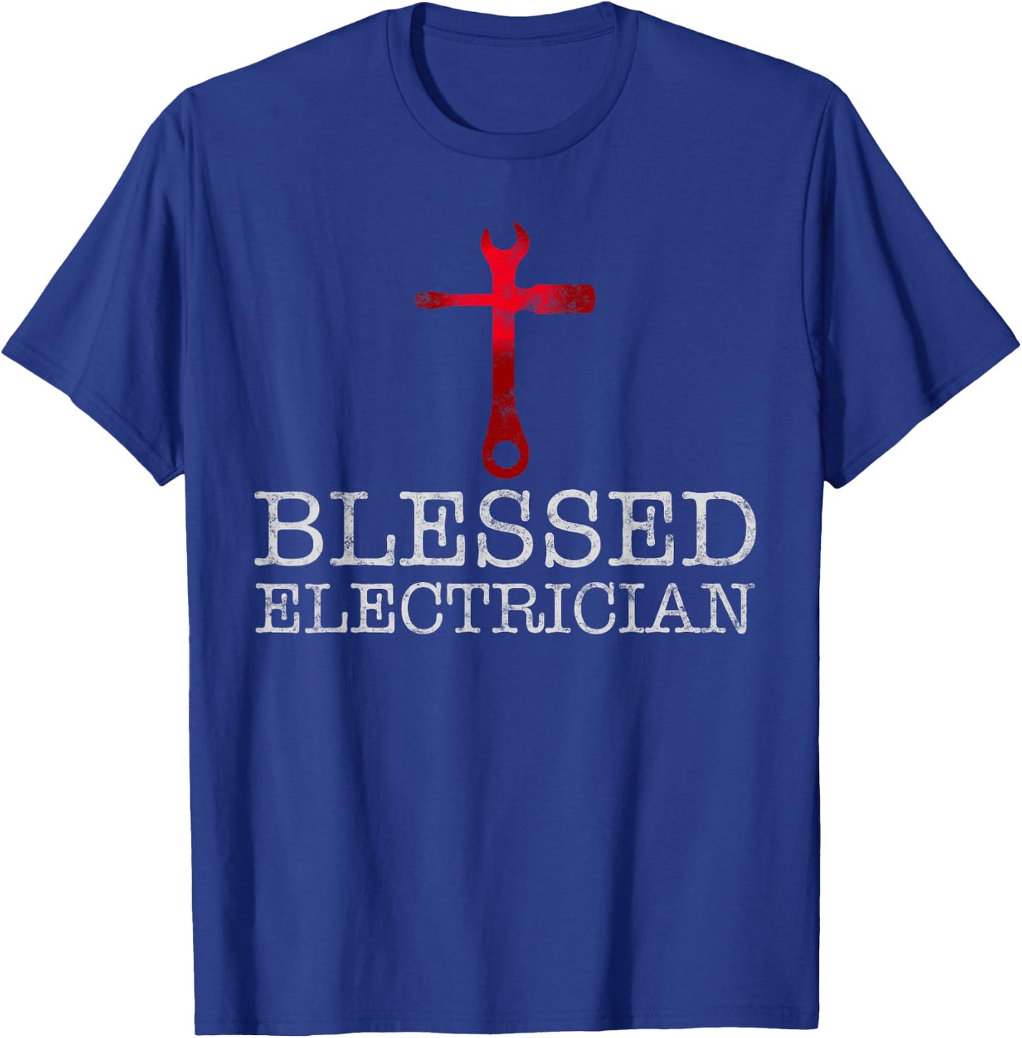 Blessed Electrician Gift Christian Electrician T-Shirt - T-Shirt | Royal