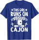 This Girl Runs on Jesus and Cajon T-Shirt - T-Shirt | Royal