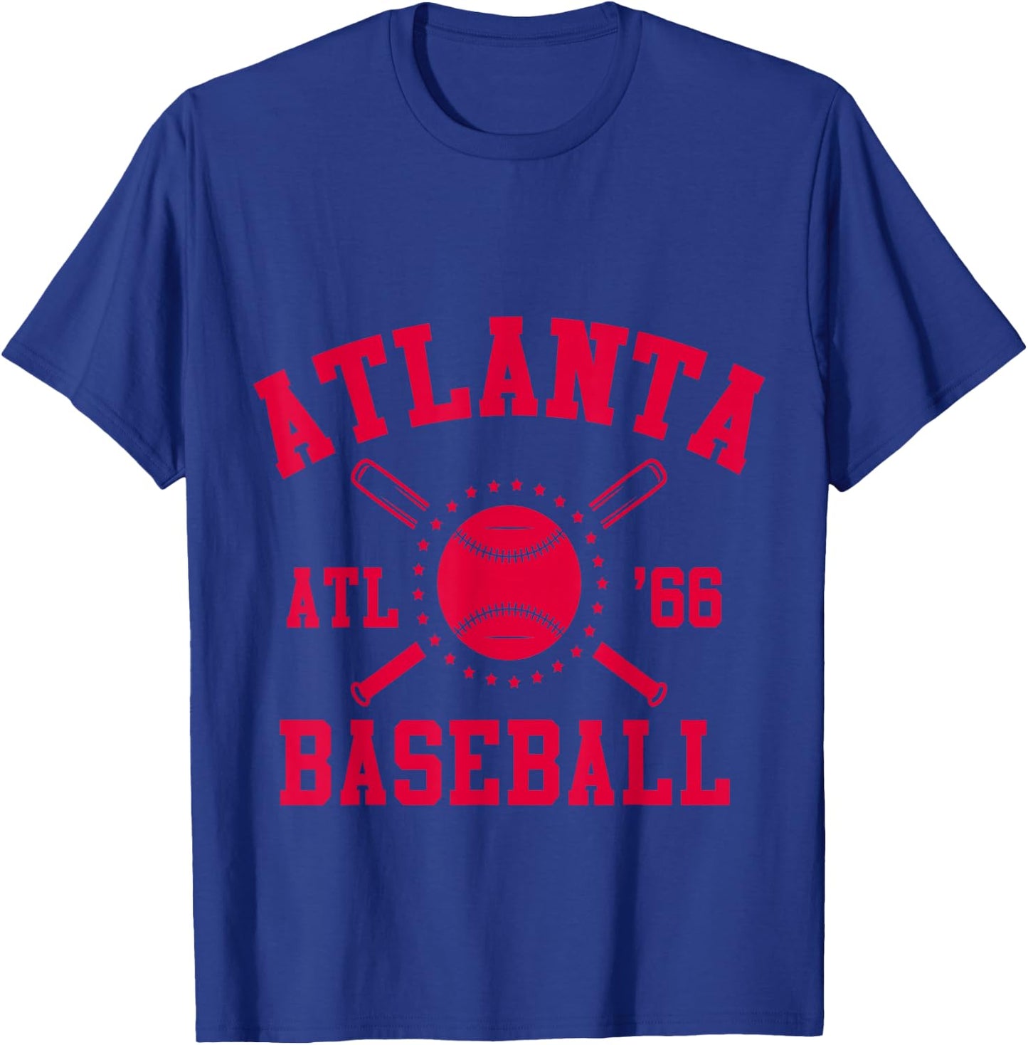 Atlanta Baseball | ATL Vintage Brave Retro T-Shirt - T-Shirt | Royal