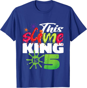Kids This Slime King Is 5 Year Old Birthday Boy 5th Birthday T-Shirt - T-Shirt | Royal