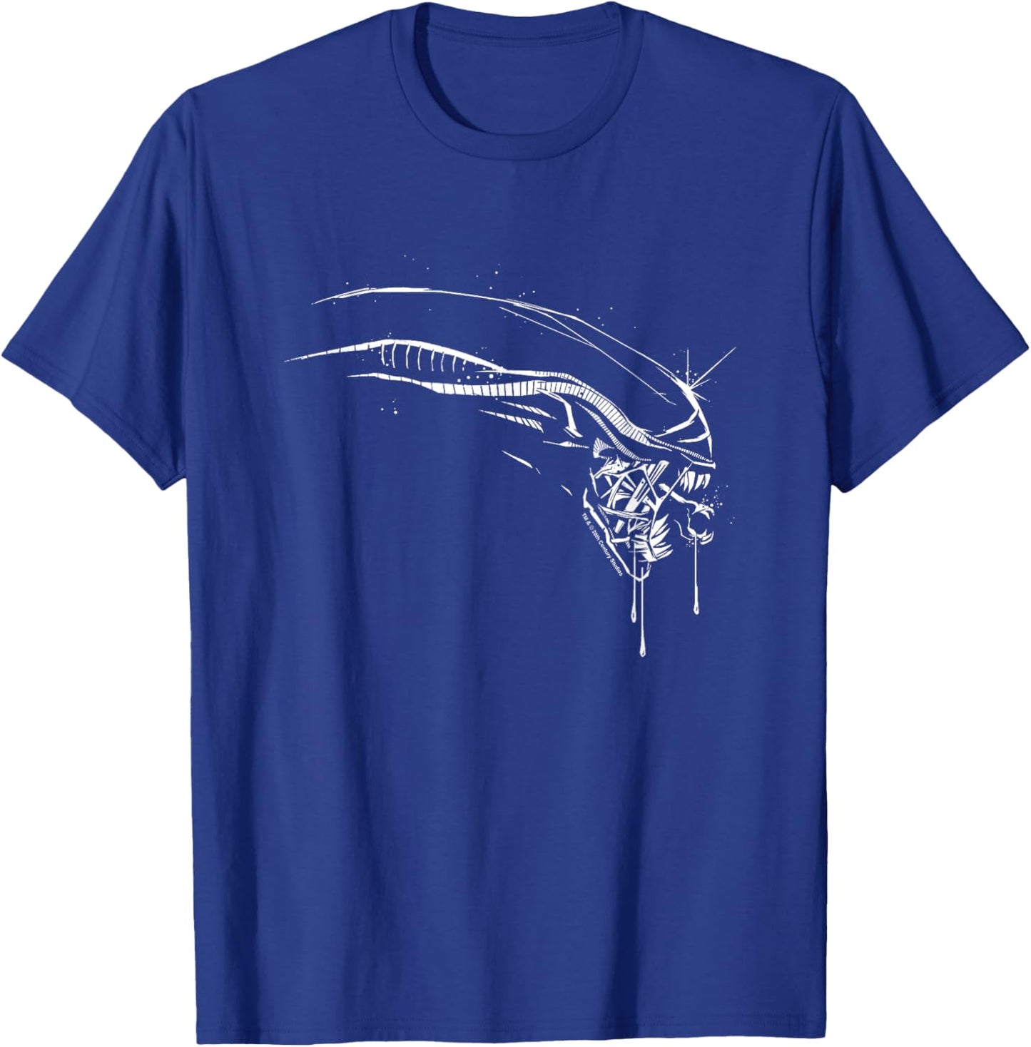 Alien: Romulus Xenomorph Distressed Drip Profile T-Shirt - T-Shirt | Royal
