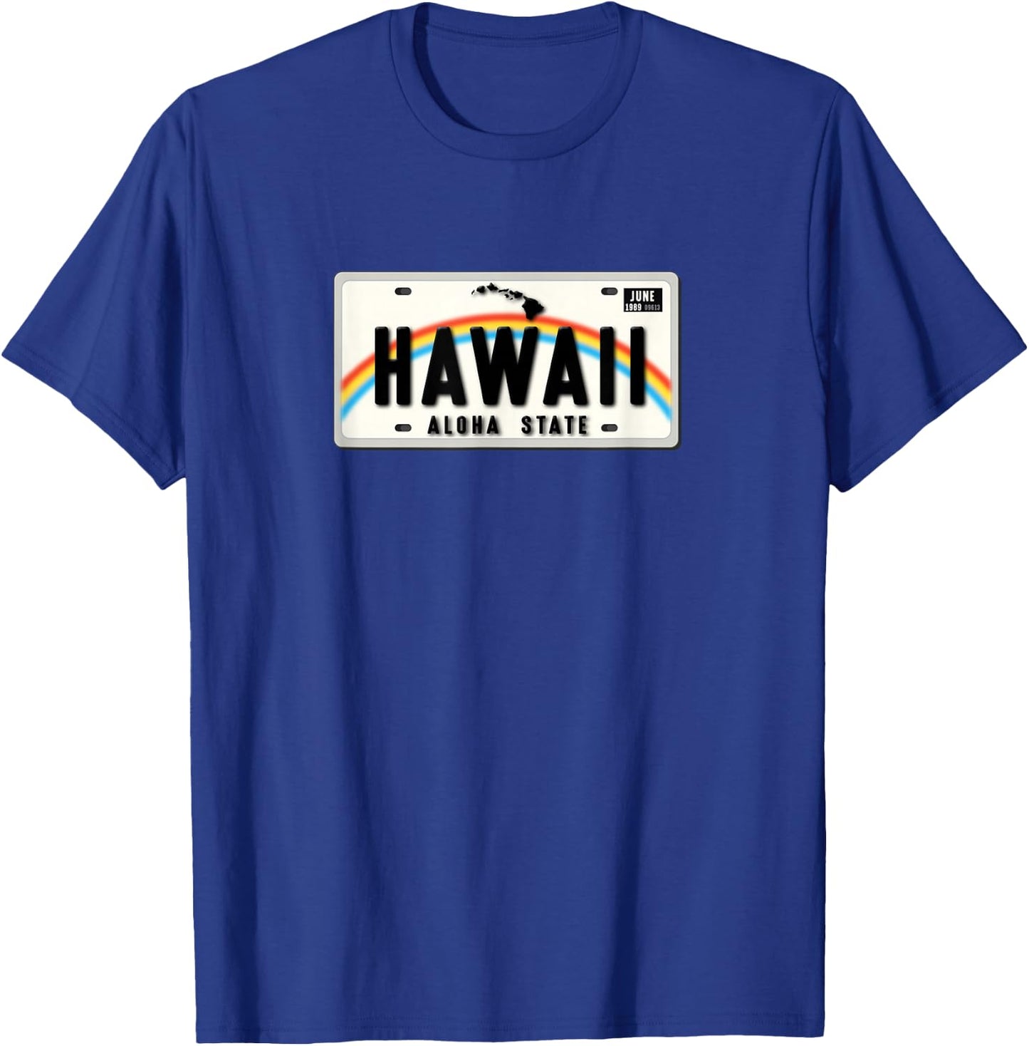 Hawaii Aloha State License Plate T-Shirt - T-Shirt | Royal