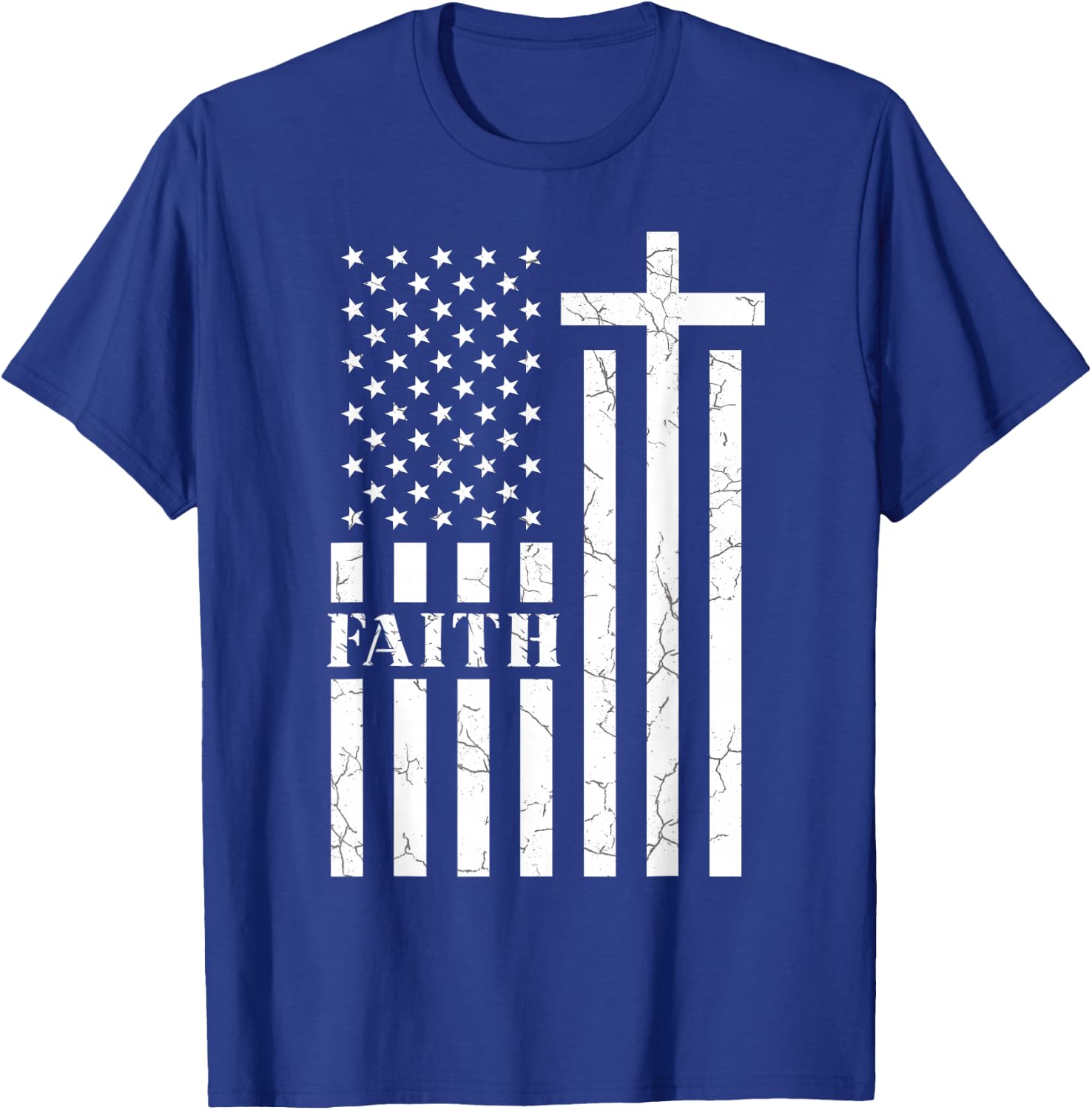 Happy Independence Day Christian American Flag USA Faith Kids Men T-Shirt - T-Shirt | Royal