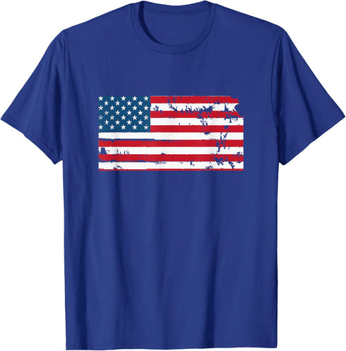 State of Kansas Patriotic USA Flag Women Adults Kids
