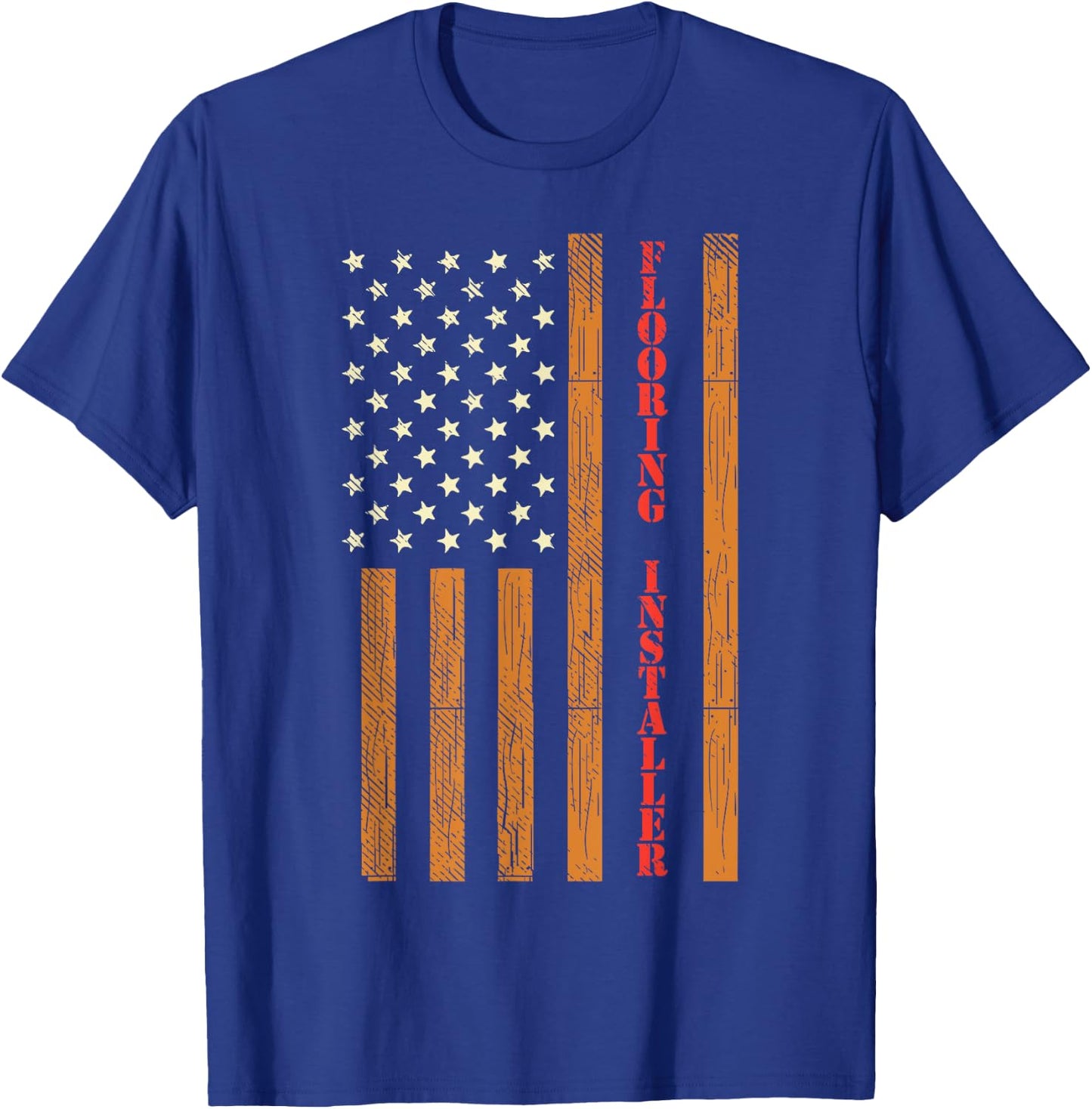 Flooring installer Gifts funny USA Flag flooring contractor T-Shirt - T-Shirt | Royal