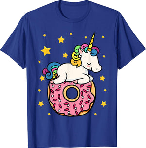 Unicorn Donut Doughnut Dessert Food Lover Candy Gift T-Shirt - T-Shirt | Royal