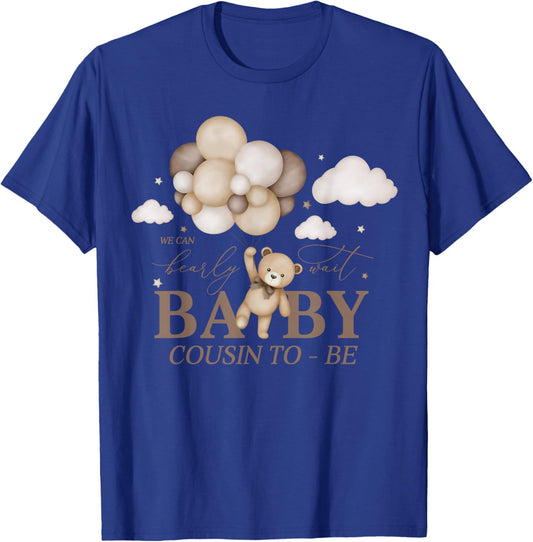 Cousin We Can Bearly Wait Baby Shower Bear Family Matching T-Shirt - T-Shirt | Royal