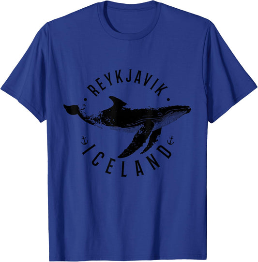Reykjavik Iceland Souvenir Icelandic Whale Ocean T-Shirt - T-Shirt | Royal