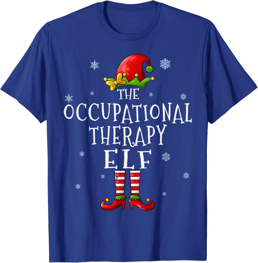 Occupational Therapy Elf Funny Groupe Matching Christmas T-Shirt - T-Shirt | Royal