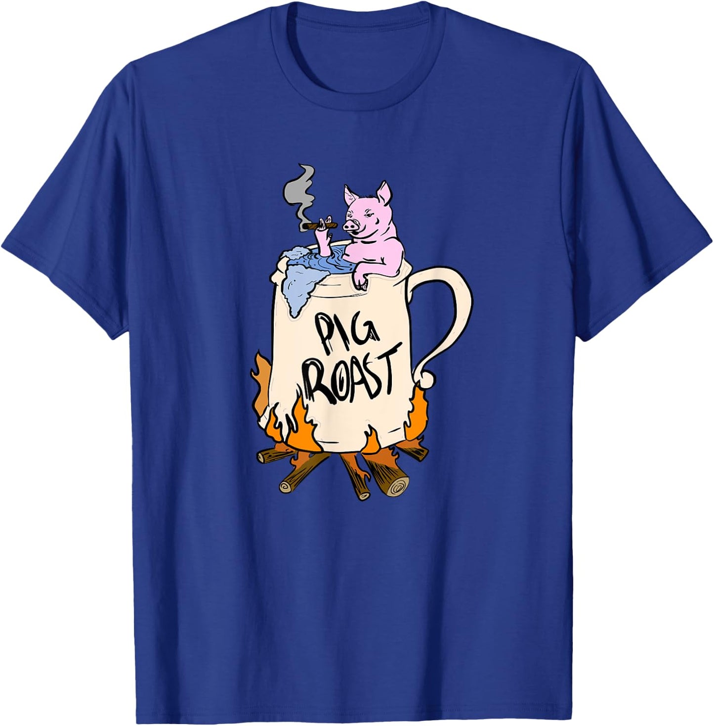 Funny Pig Spit Roast BBQ Party Grill Master Gift T-Shirt - T-Shirt | Royal