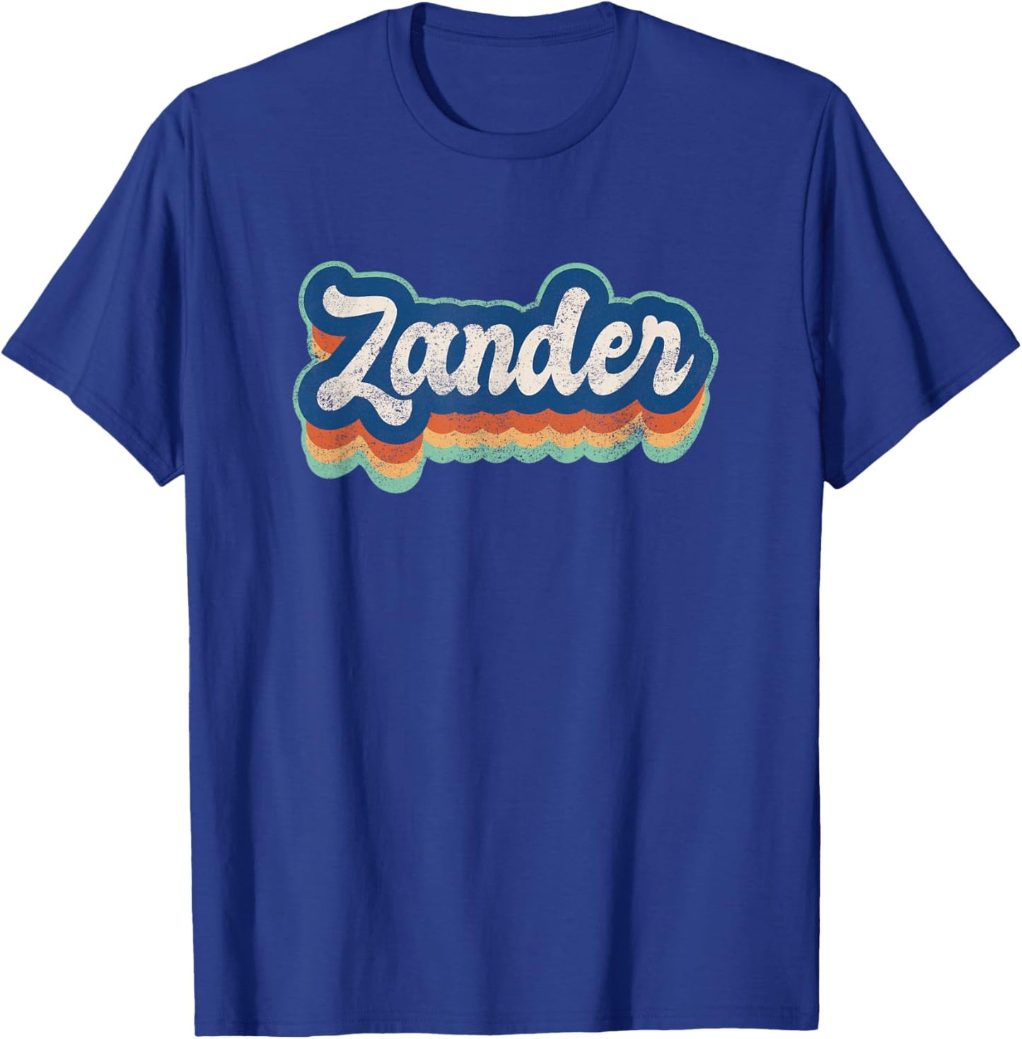 Zander First Name Boy Vintage Style 70s 80s Personalized T-Shirt - T-Shirt | Royal