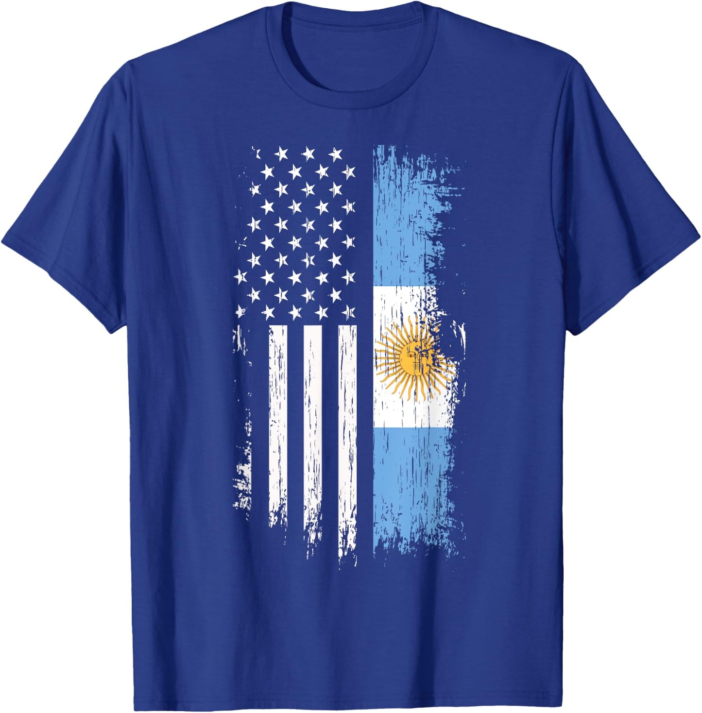 Argentinian American Flag T Shirt - Argentina USA Shirt Women Kids Men T-Shirt - T-Shirt | Royal