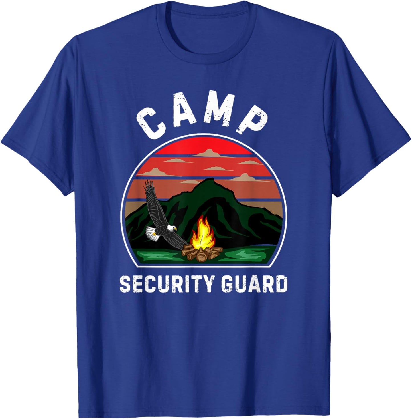 Camp Security Guard Retro Summer Camper Staff Camping T-Shirt - T-Shirt | Royal