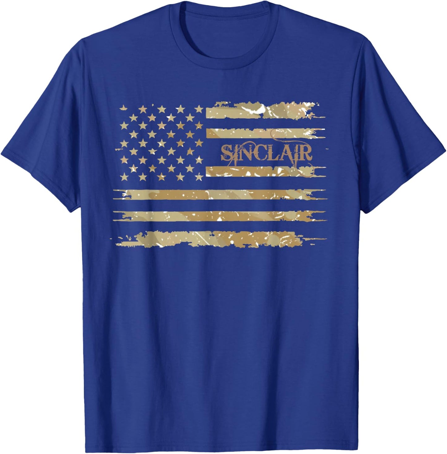Sinclair Desert Camo Distressed American Flag Style T-Shirt - T-Shirt | Royal