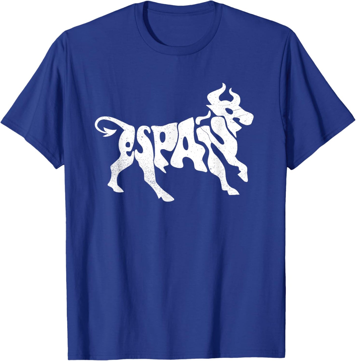 Spain Bull Word Art - Cool Espana Animal T-Shirt - T-Shirt | Royal