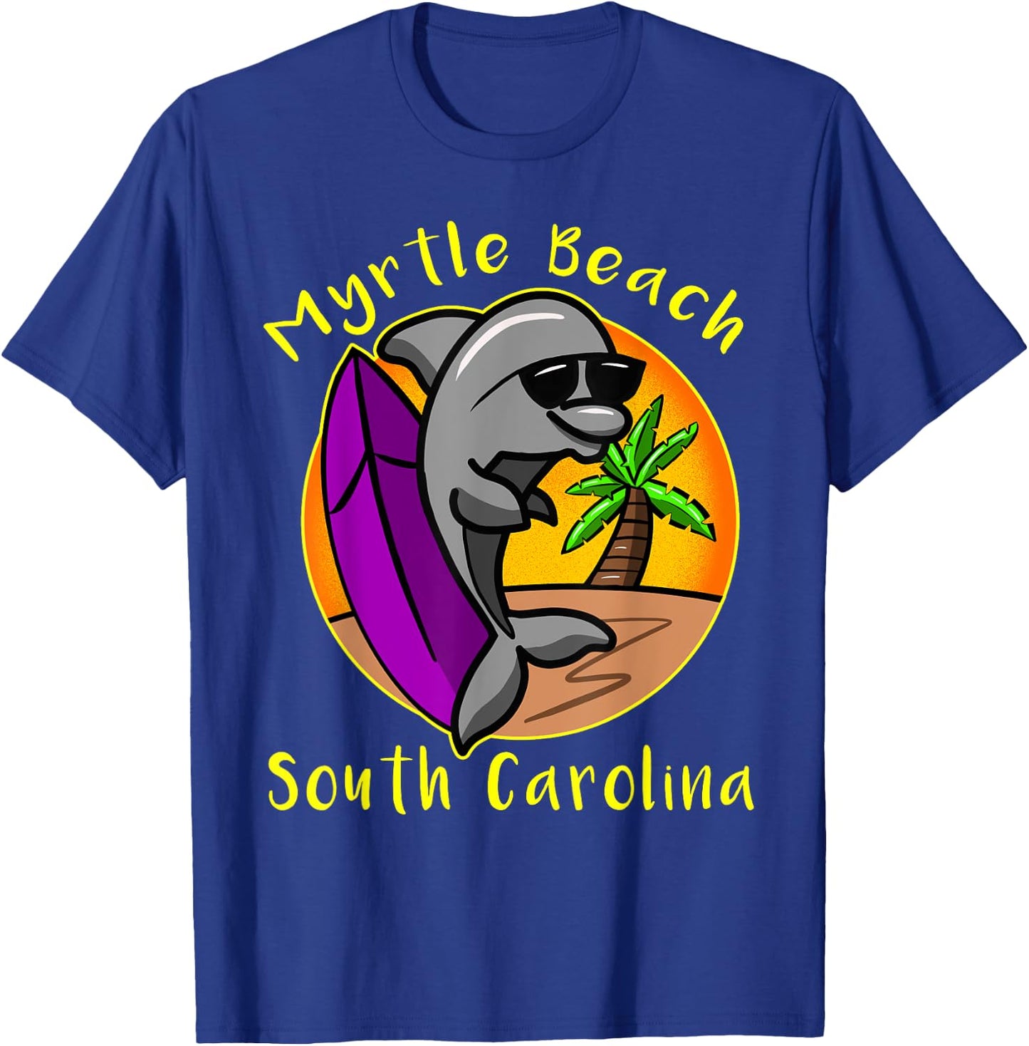 Myrtle Beach South Carolina Dolphin Vacation Design Souvenir Women Kids T-Shirt - T-Shirt | Royal