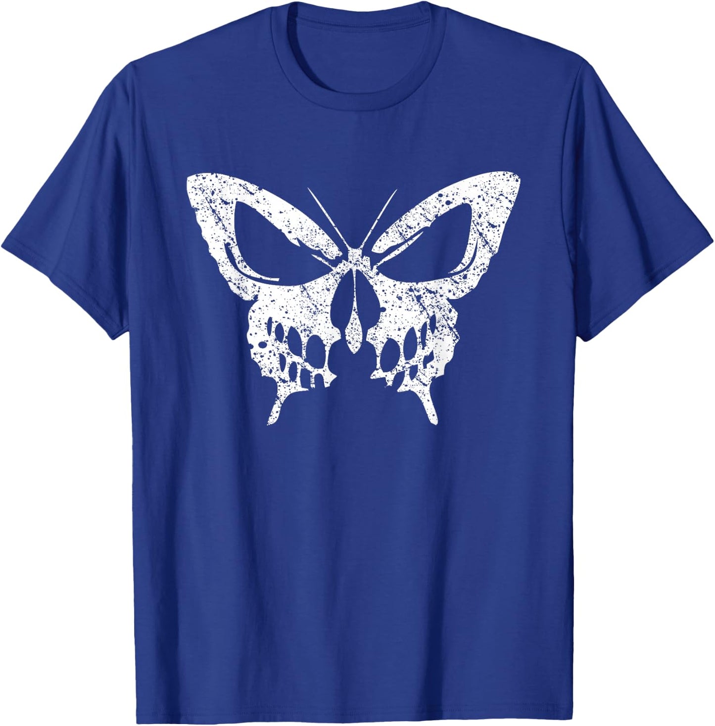 Pumpkin Face Halloween Graphic Vintage Butterfly skull T-Shirt - T-Shirt | Royal