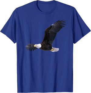 Elegant American Bald Eagle In Flight Photo Portrait T-Shirt - T-Shirt | Royal