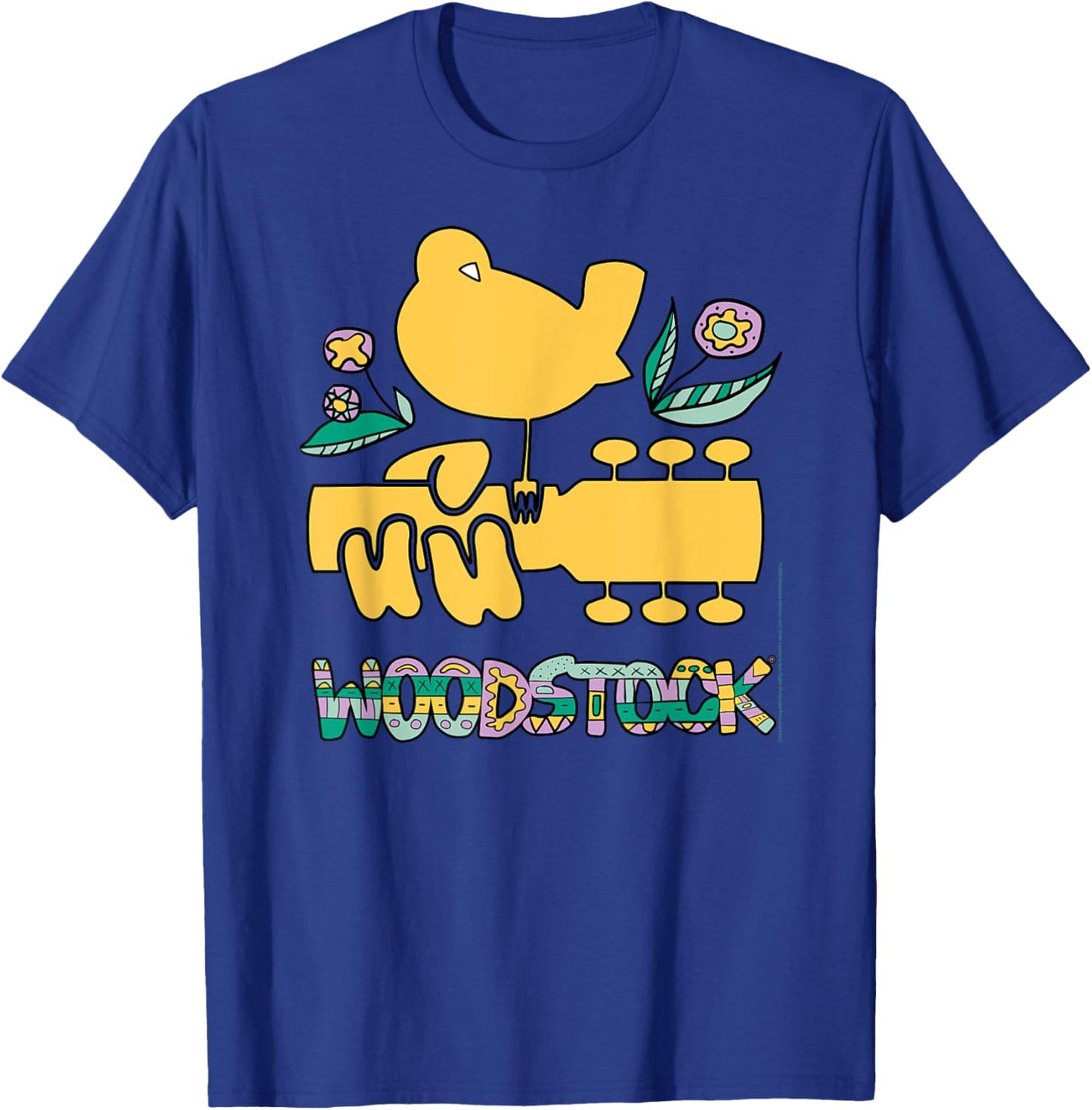 Woodstock Bird Aztec Pattern Music Festival T-Shirt - T-Shirt | Royal