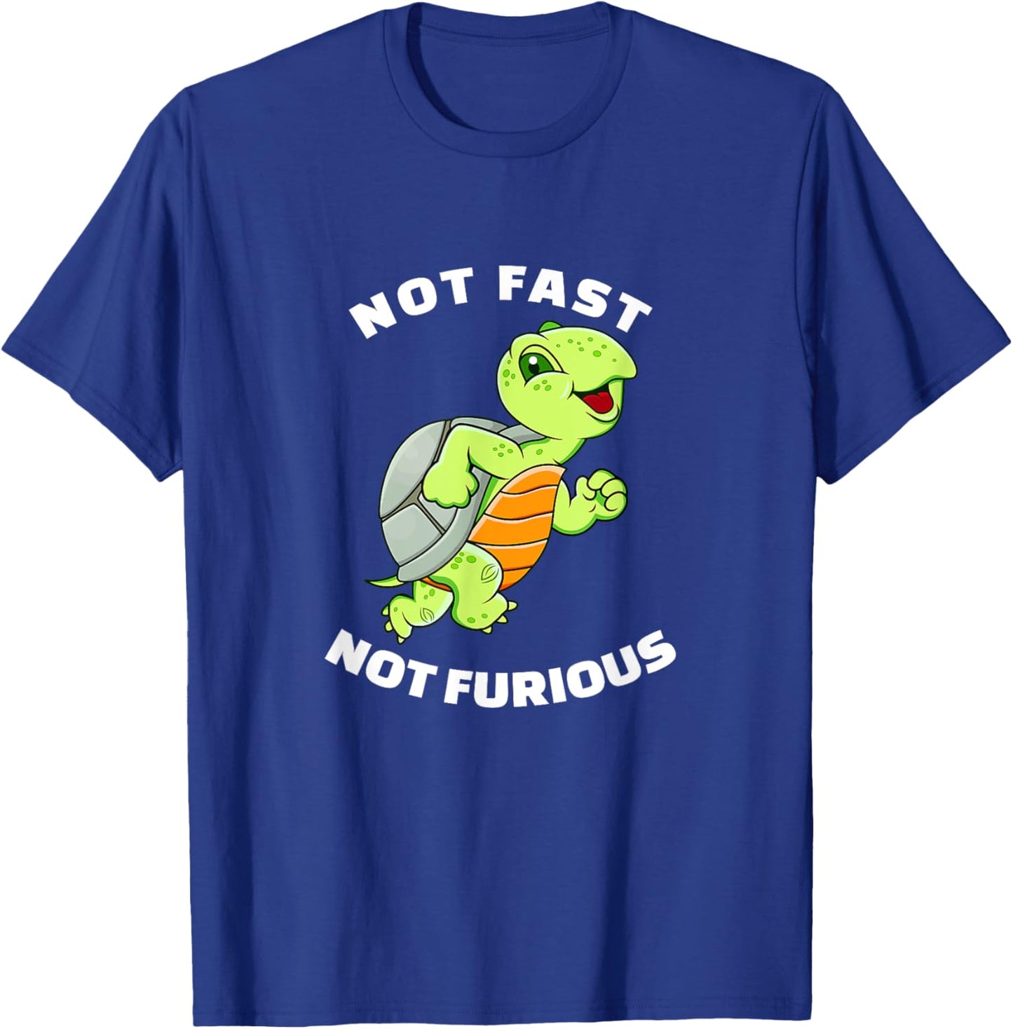 Not Fast Not Furious Funny Sea Turtle Running Team T-Shirt - T-Shirt | Royal