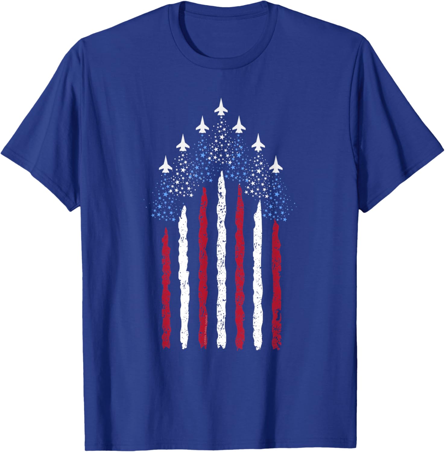 Patriotic Stars Red White Blue USA Fighter Jets 4th of July T-Shirt - T-Shirt | Royal