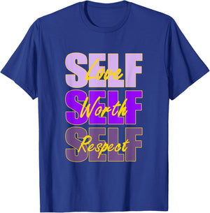 Purple and Golds Self-ish X 3-Gold & Purple Color Graphic T-Shirt - T-Shirt | Royal