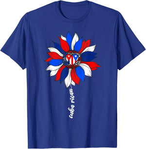 Half Cuban And Puerto Rican Rico Cuba Flag Cubarican Girl T-Shirt - T-Shirt | Royal