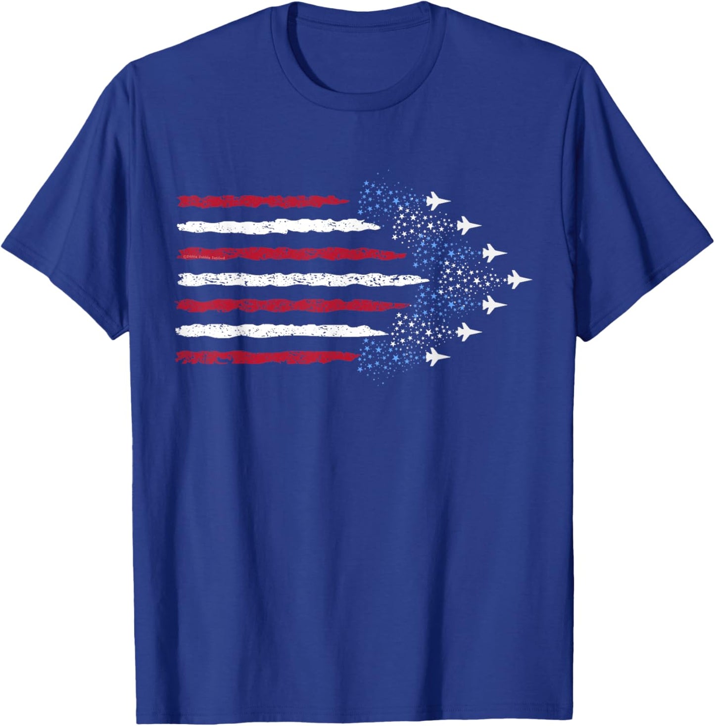 Patriotic Stars Red White Blue USA Fighter Jets 4th of July T-Shirt - T-Shirt | Royal
