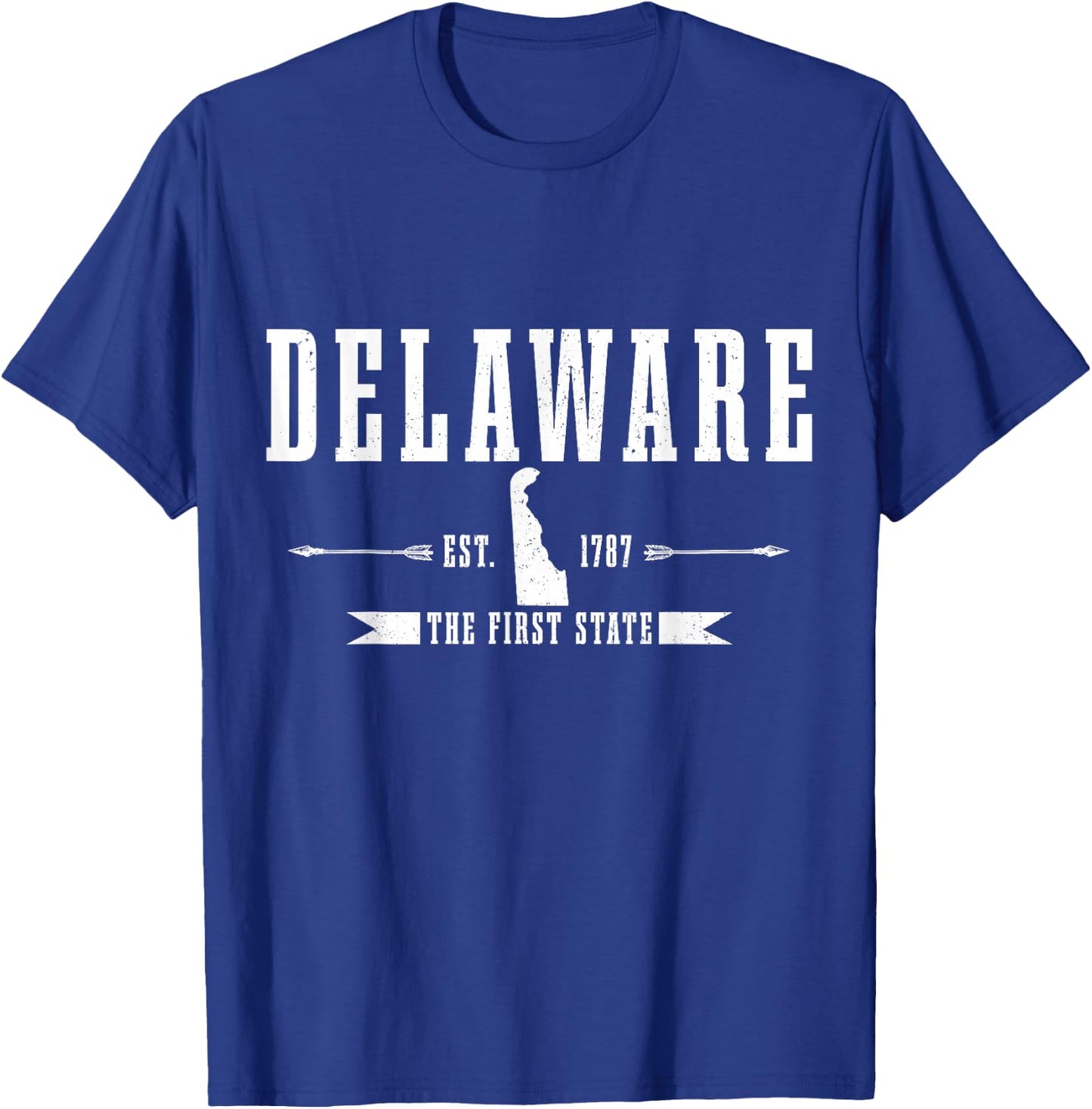 Delaware Est. 1787 Vintage USA America Souvenir T-Shirt - T-Shirt | Royal