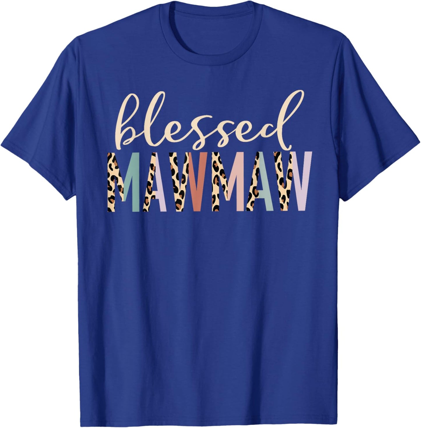 Blessed Mawmaw Cute Leopard Print T-Shirt - T-Shirt | Royal