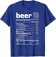 Beer Nutrition Facts Shirt Label Thanksgiving Christmas T-Shirt - T-Shirt | Royal