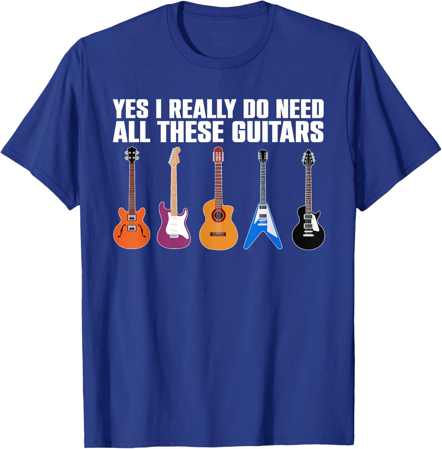 Funny Guitar Design Women Guitarist Guitar Lovers T-Shirt - T-Shirt | Royal